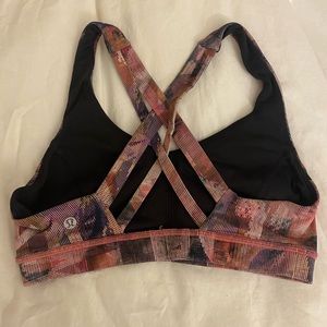 Lululemon pink multicolor sports bra size 6